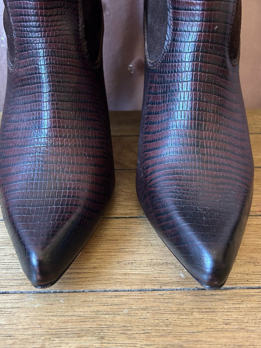 DANTE knee high BROWN WESTERN Leather Embossed Boots Size 9.5